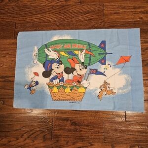 Vintage Mickey Mouse "Mickey Air Mobile" Standard Pillow Case